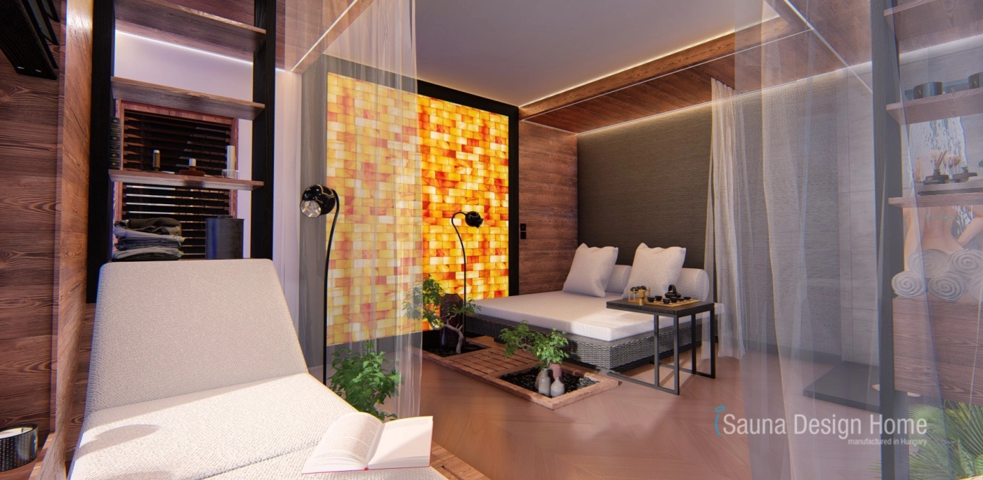 wellness pihenő szoba + Himalájai sófal