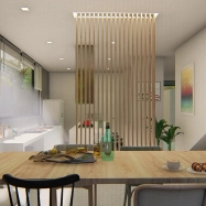 Fa térelválasztó fal