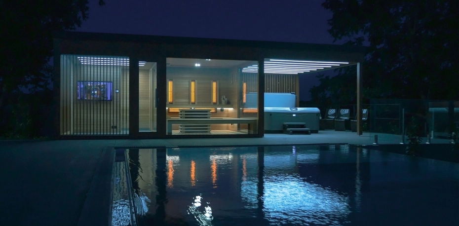 Kültéri szauna, kerti szaunaház a Balaton partján