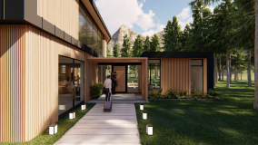 Kültéri fa homlokzat