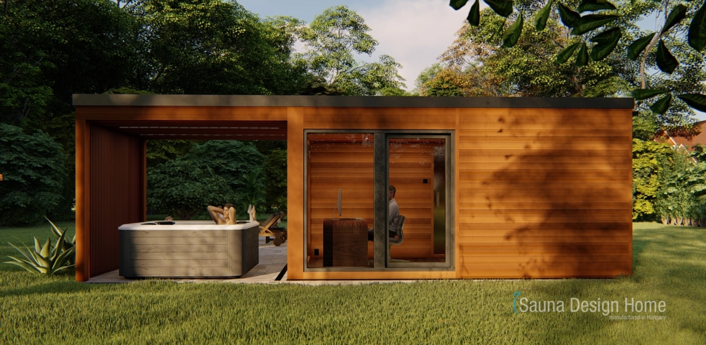 Családi szaunaház és jakuzzi
