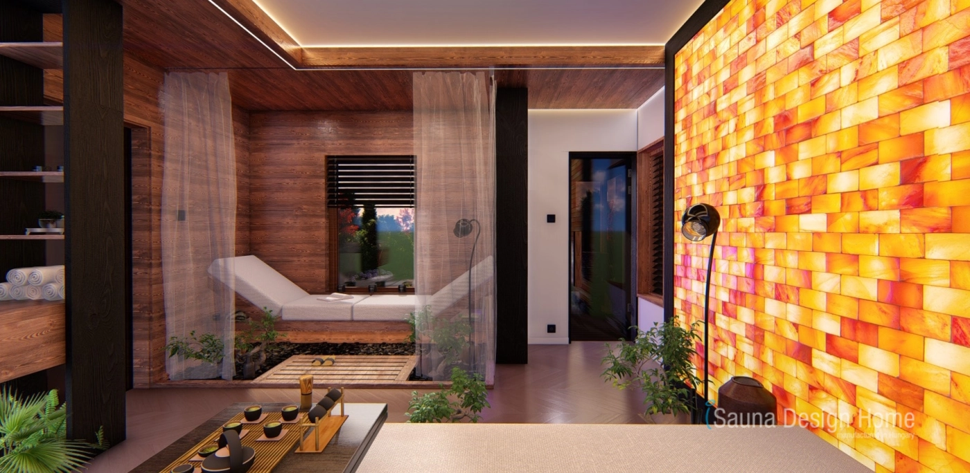 wellness pihenő szoba + Himalájai sófal