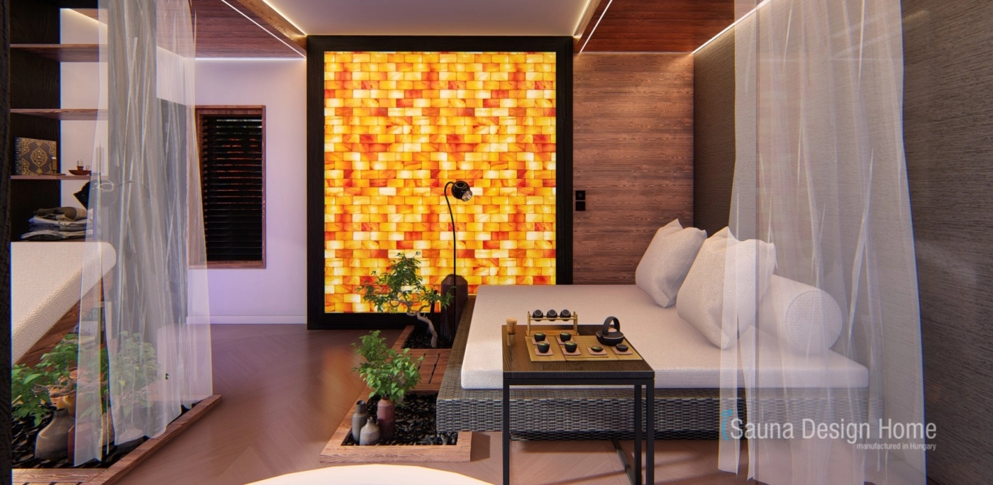 wellness pihenő szoba + Himalájai sófal